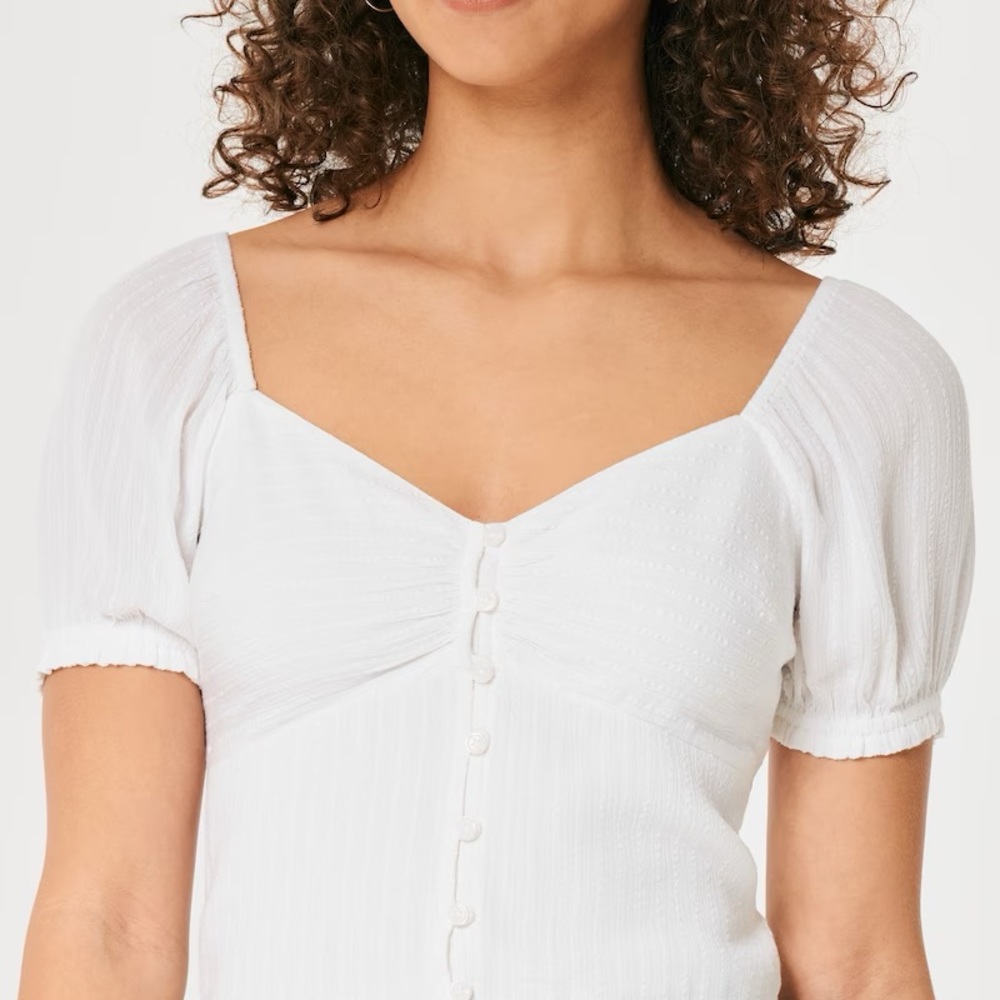 Hollister Short Sleeve Button-Front Top